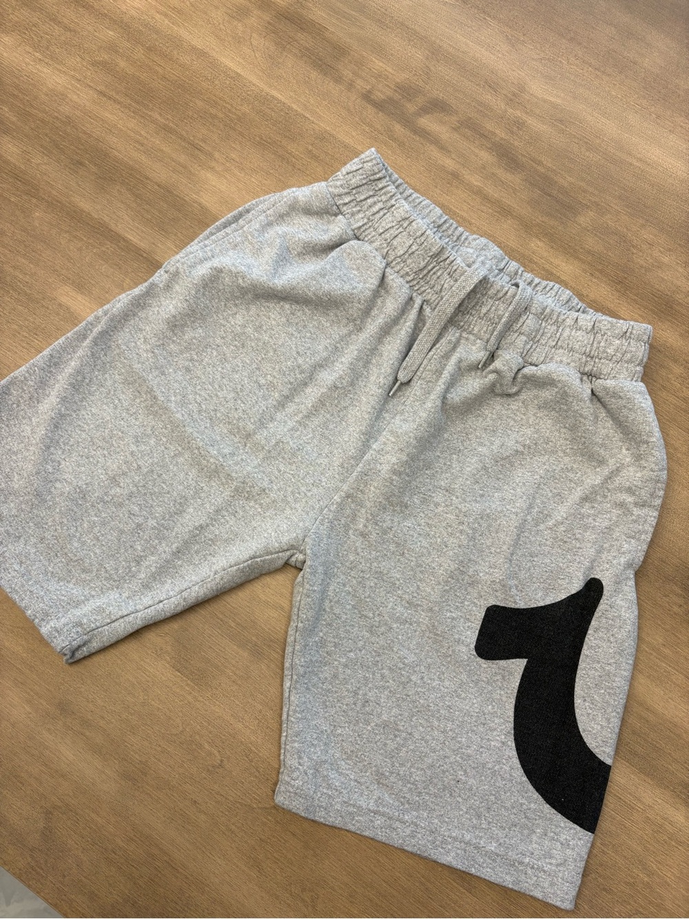 True Religion Gray Shorts with Black Graphic